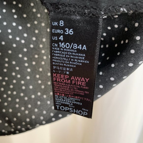 Topshop pin dot lace-up shoulders blouse - Picture 5 of 5